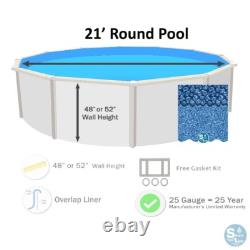 SmartLine Boulder Swirl Overlap Above Ground Swimming Pool Liner 25 Gauge