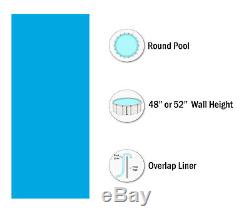 SmartLine Round Above Ground Blue Swimming Pool Overlap Liner (Choose Gauge)