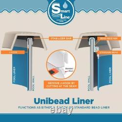 SmartLine Stone Harbor 25 Gauge Oval Swimming Pool Unibead Liners Choose Size