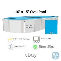 Smartline 10' x 15' Oval Swimming Pool 20 Gauge Overlap Liner (Choose Pattern)