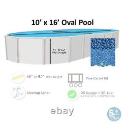 Smartline 10' x 16' Oval Swimming Pool 25 Gauge Overlap Liner (Choose Pattern)