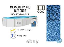 Smartline 11' x 25' Oval 48/52 Wall Height Swimming Pool Overlap Liner 25 GA