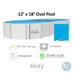 Smartline 12' x 18' Oval Swimming Pool 20 Gauge Overlap Liner (Choose Pattern)