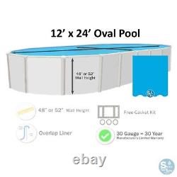 Smartline 12' x 24' Oval 30 Gauge Swimming Pool Overlap Liner (Choose Pattern)