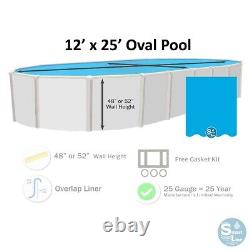 Smartline 12' x 25' Oval Swimming Pool 25 Gauge Overlap Liner (Choose Pattern)