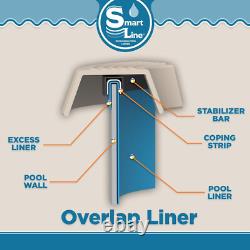 Smartline 15 Ft round Swimming Pool Liner Bedrock Overlap Style 48-52 Inch