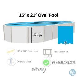 Smartline 15' x 21' Oval Swimming Pool 25 Gauge Overlap Liner (Choose Pattern)