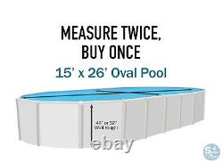 Smartline 15' x 26' Oval 25 Gauge Swimming Pool Overlap Liner (Choose Pattern)