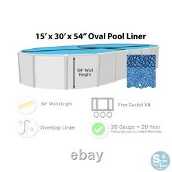 Smartline 15' x 30' Oval Swimming Pool 20 Gauge Overlap Liner (Choose Pattern)