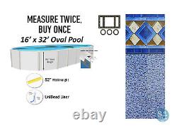 Smartline 16' x 32' Oval Unibead Swimming Pool Liner 52 Wall Height 25 Gauge