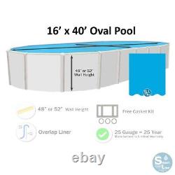 Smartline 16' x 40' Oval Swimming Pool 25 Gauge Overlap Liner (Choose Pattern)