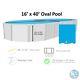 Smartline 16' x 40' Oval Swimming Pool 25 Gauge Overlap Liner (Choose Pattern)