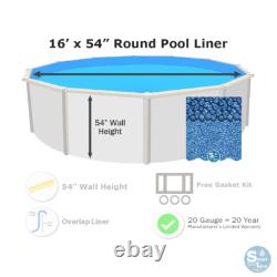 Smartline 16' x 54 Round 20 Gauge Overlap Above Ground Swimming Pool Liner Smartline 16' x 54 Round 20 Gauge Overlap Above Ground Swimming Pool Liner