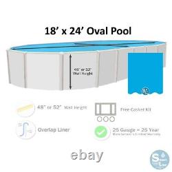 Smartline 18' x 24' Oval Swimming Pool 25 Gauge Overlap Liner (Choose Pattern)