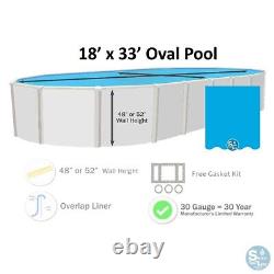 Smartline 18' x 33' Oval 30 Gauge Swimming Pool Overlap Liner (Choose Pattern)