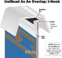 Smartline 18' x 33' x 48 Laguna Oval Unibead 20 Gauge Swimming Pool Liner