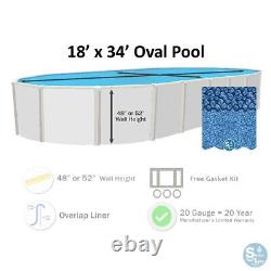 Smartline 18' x 34' Oval Swimming Pool 20 Gauge Overlap Liner (Choose Pattern)