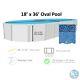 Smartline 18' x 36' Oval Swimming Pool 25 Gauge Overlap Liner (Choose Pattern)