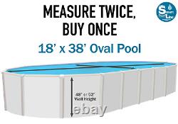 Smartline 18' x 38' Oval Boulder Swirl Overlap Swimming Pool Liner 25 Gauge