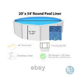 Smartline 20' x 54 Round Swimming Pool 20 Gauge Overlap Liner Choose Pattern