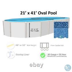 Smartline 21' x 41' Oval 30 Gauge Swimming Pool Overlap Liner (Choose Pattern)