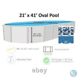 Smartline 21' x 41' Oval Swimming Pool 20 Gauge Overlap Liner (Choose Pattern)