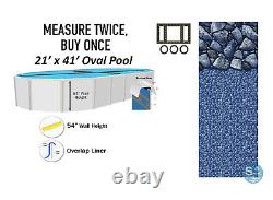 Smartline 21' x 41' x 54 Oval 25 Gauge Overlap Above Ground Swimming Pool Liner