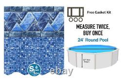 Smartline 24' x 52 Round Above Ground UniBead Swimming Pool Liner 25 Gauge