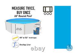 Smartline 33' Round Swimming Pool 30 Gauge Overlap Liner (Choose Pattern)