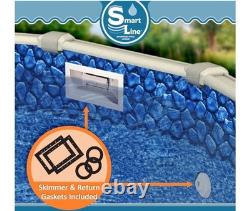 Smartline 39'x18' Oval Swimming Above Pool Liner Blue Boulder Swirl Overlap