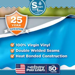 Smartline 8 Ft round Swimming Pool Liner Solid Blue Overlap Style 48-52 In