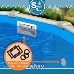 Smartline 8 Ft round Swimming Pool Liner Solid Blue Overlap Style 48-52 In