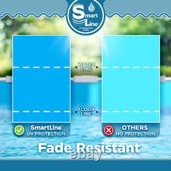 Smartline 8 Ft round Swimming Pool Liner Solid Blue Overlap Style 48-52 In