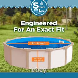 Smartline 8 Ft round Swimming Pool Liner Solid Blue Overlap Style 48-52 In