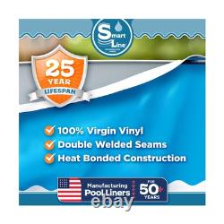 Smartline 8 ft Round Swimming Pool Liner Solid Blue Overlap Style 48-52