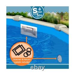 Smartline 8 ft Round Swimming Pool Liner Solid Blue Overlap Style 48-52
