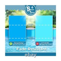 Smartline 8 ft Round Swimming Pool Liner Solid Blue Overlap Style 48-52