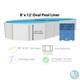 Smartline 8' x 12' Oval Swimming Pool 20 Gauge Overlap Liner (Choose Pattern)
