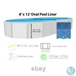Smartline 8' x 12' Oval Swimming Pool 20 Gauge Overlap Liner (Choose Pattern)