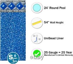 Smartline Crystal Tile 24-Foot round Liner Unibead Style 54-Inch Wall Height