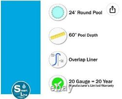 Smartline Solid Blue 24-Foot Round Liner Pool Liner LI24XL