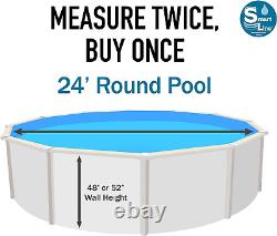 Smartline Solid Blue 24-Foot round Liner Overlap Style 48-Or-52-Inch Wall He