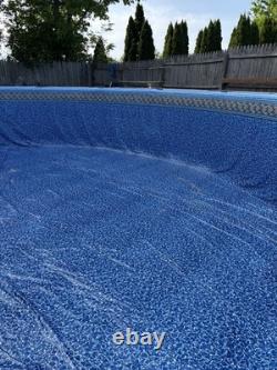 Smartline Vinyl Round Pool Liner Blue Pattern for 28ft Above Ground Pool