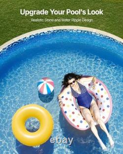 Standard-Gauge Vinyl Pool Liner 8ft Round, Flat Bottom, 48-54in Height