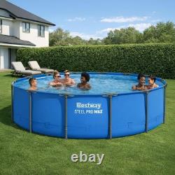 Steel Pro MAX 14' x 42 Above Ground Swimming Pool, Pool Only, Blue Round Durab