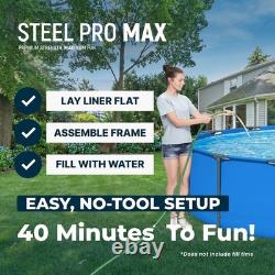 Steel Pro MAX 14' x 42 Above Ground Swimming Pool, Pool Only, Blue Round Durab