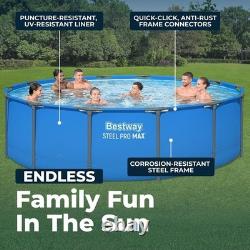 Steel Pro MAX 14' x 42 Above Ground Swimming Pool, Pool Only, Blue Round Durab
