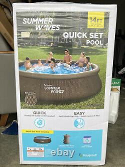 Summer Waves 14' x 36 Wicker Print Quick Set Pool withFilter Pump SHIPS SAME DAY