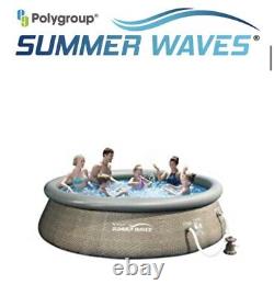 Summer Waves 14' x 36 Wicker Print Quick Set Pool withFilter Pump SHIPS SAME DAY