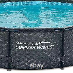 Summer Waves 14' x 48 Outdoor Round Frame Above Ground Swimming Pool with Pump